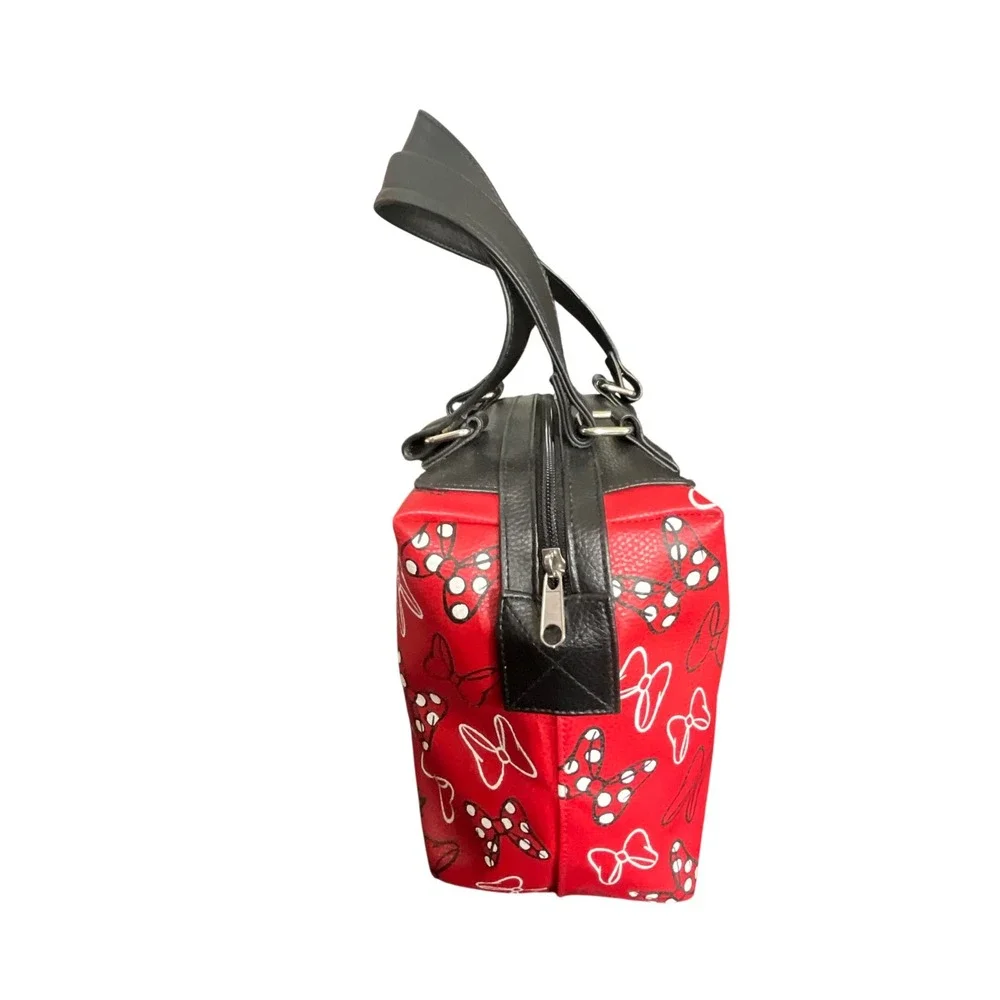 Disney Handbag Women OS Red Minnie Mouse Say Yes to Bows Satchel Faux Leather